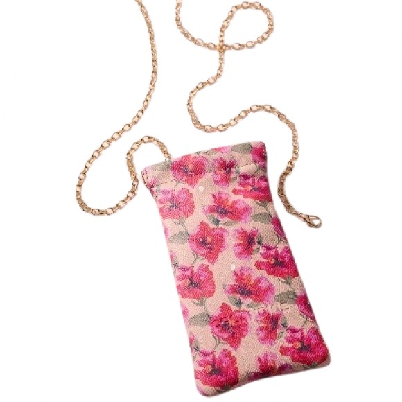 🆕- Anthropologie Celandine- Pink Floral Sunglasses  Slip Case with Chain. NWT - Picture 2 of 8